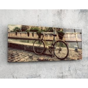 Bicycle Glass Wall Art 92×36 cm | Bed Sava