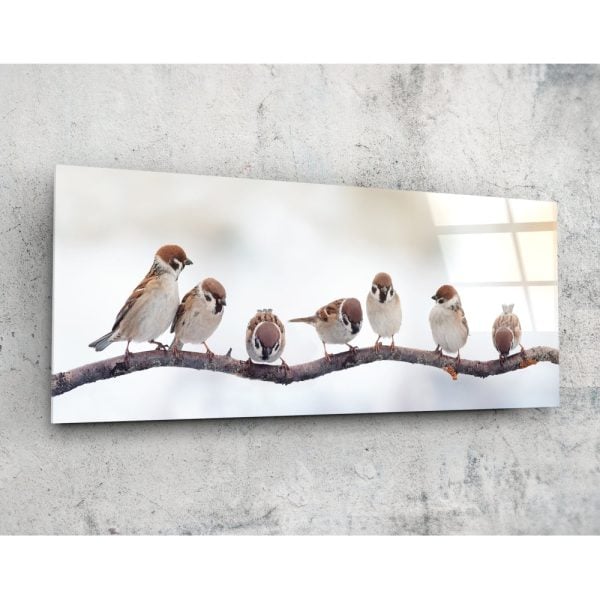 Birds Glass Wall Art 92×36 cm | Bed Sava