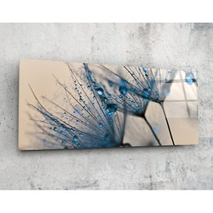 Macro Dandelion Glass Wall Art 92×36 cm | Bed Sava