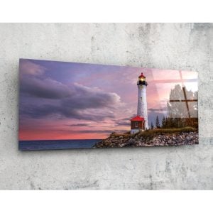 Lighthouse Glass Wall Art 92×36 cm | Bed Sava