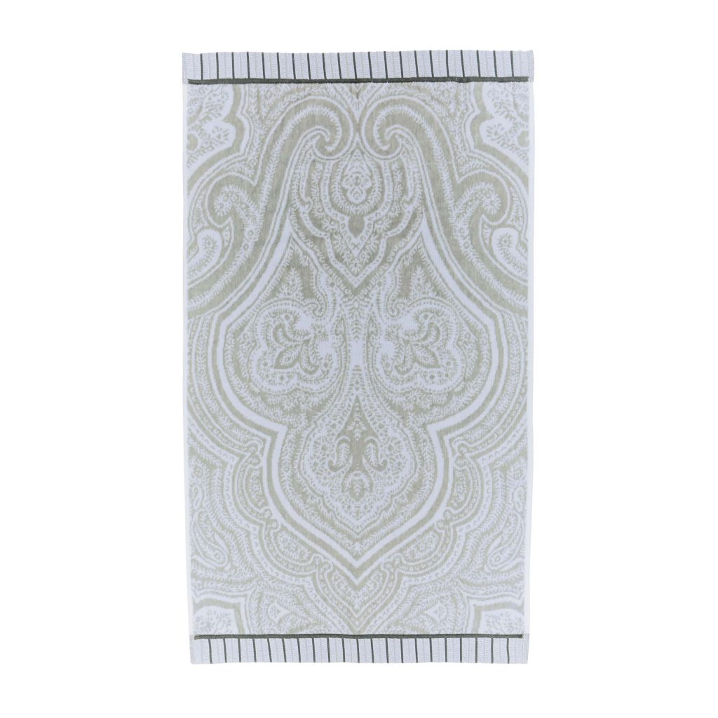 Bedeck of Belfast Amalia Hand Towel, White/Silver