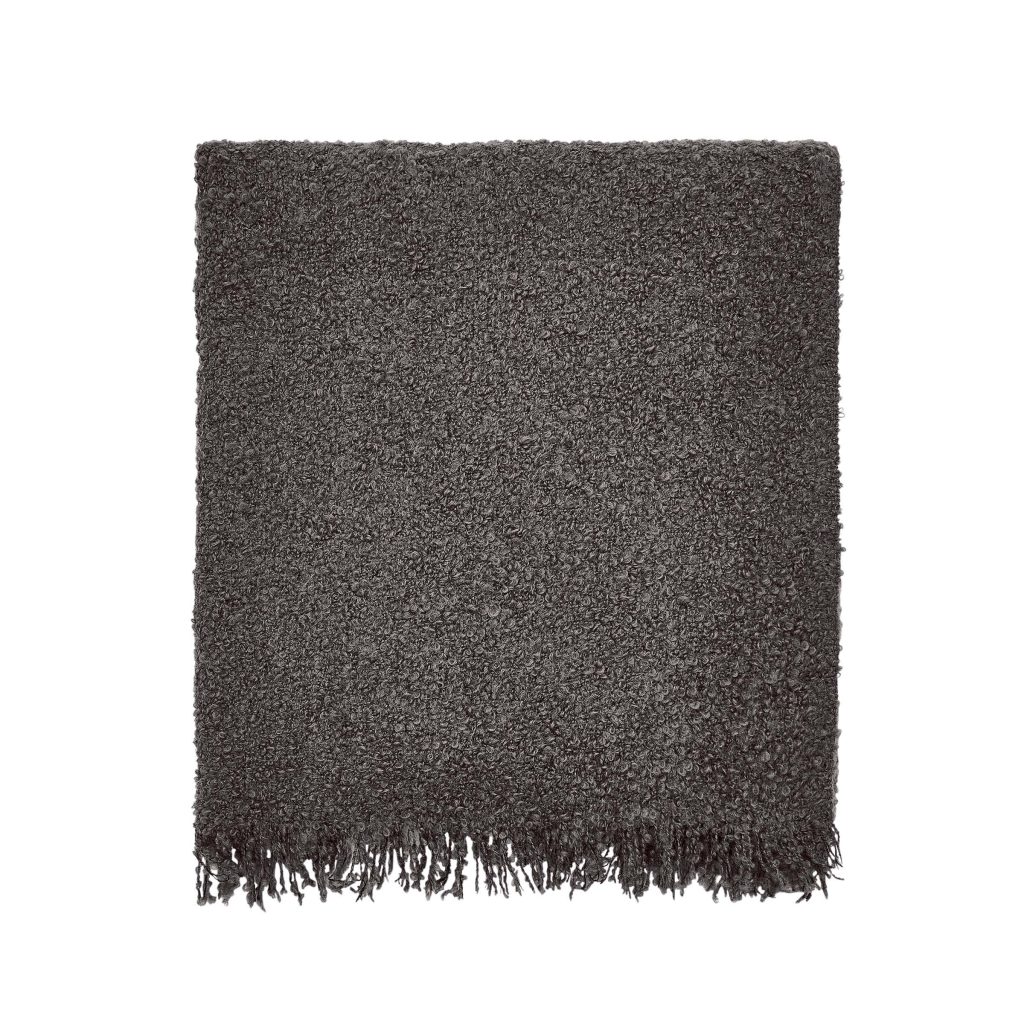 Bedeck of Belfast Boucle Throw, Charcoal & Silver