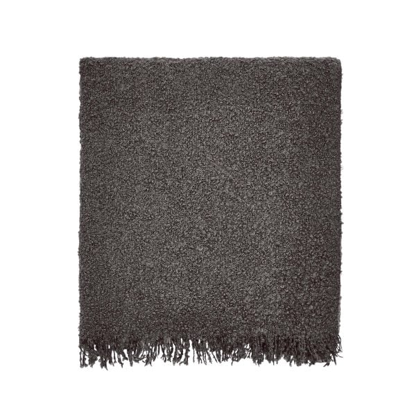 Bedeck of Belfast Boucle Throw Charcoal  Silver | Bed Sava