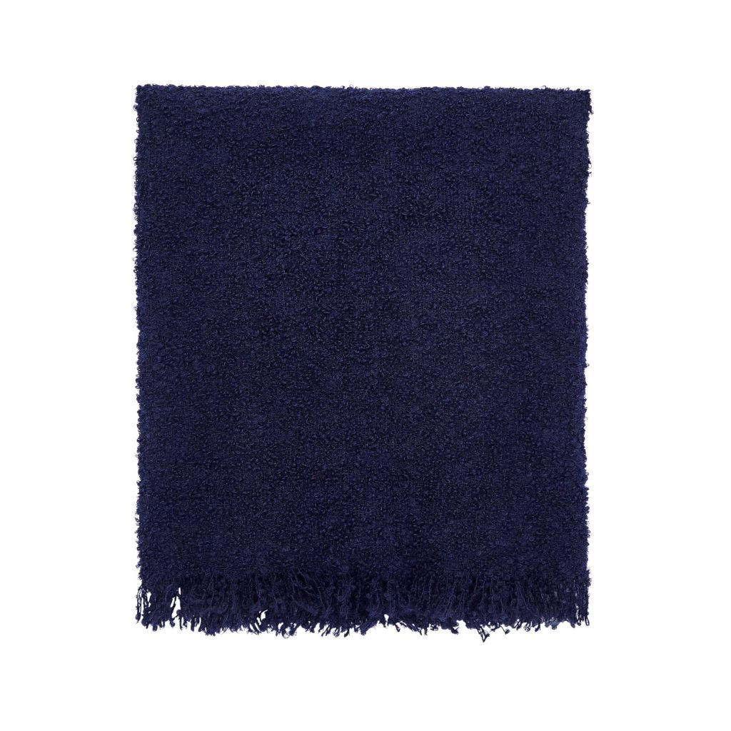 Bedeck of Belfast Boucle Throw, Navy