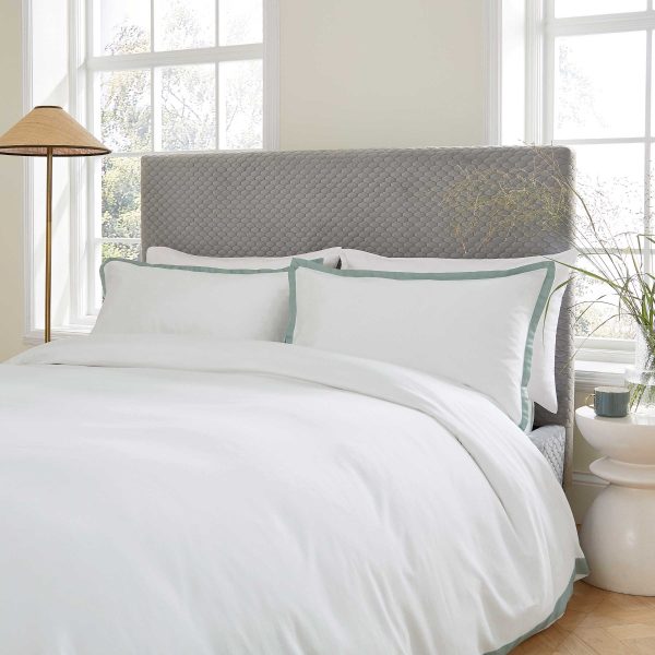 Bedeck of Belfast Fine Linens Olenna Super Kingsize Duvet Cover SET Celadon | Bed Sava