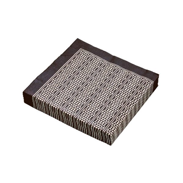 Bedeck of Belfast Saja Geo Paper Napkins Charcoal | Bed Sava