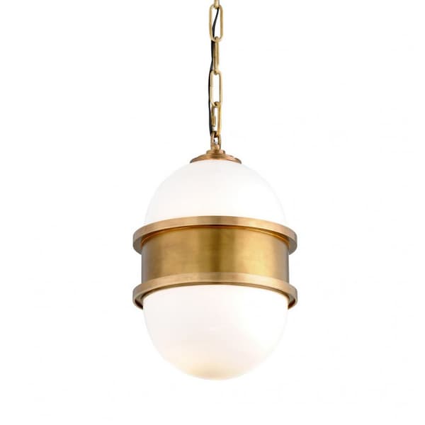 Broomley Pendant Light, Light, Small, Brass - Andrew Martin