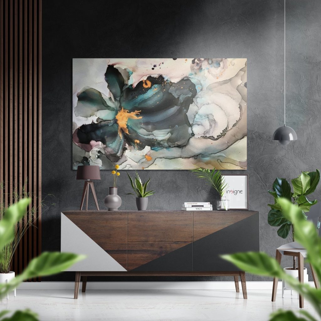Abstract Flower Brushed Aluminium Dibond Wall Art