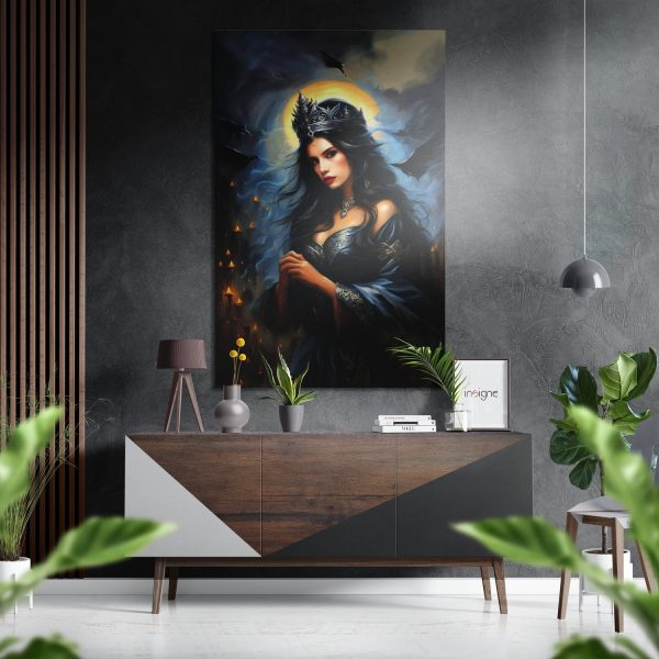 Dark Queen Brushed Aluminium Dibond Wall Art | Bed Sava