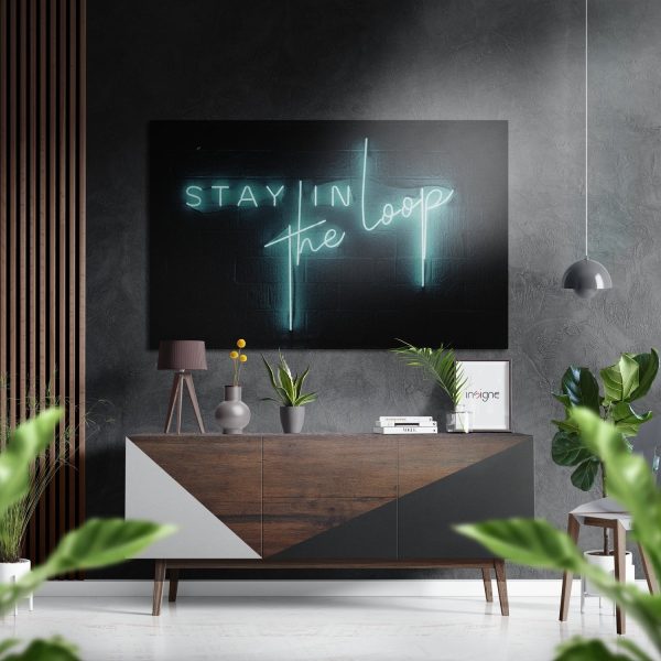 Stay in the Loop Brushed Aluminium Dibond Wall Art | Bed Sava