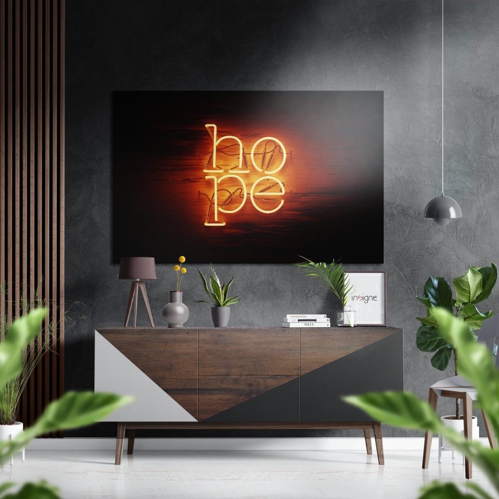 Hope Brushed Aluminium Dibond Wall Art