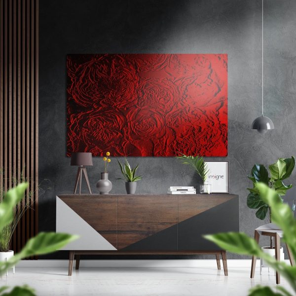 Abstract Roses Brushed Aluminium Dibond Wall Art | Bed Sava