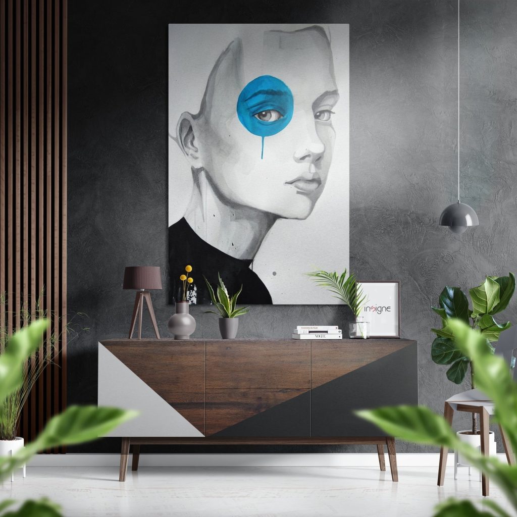 Blue Eye Brushed Aluminium Dibond Wall Art
