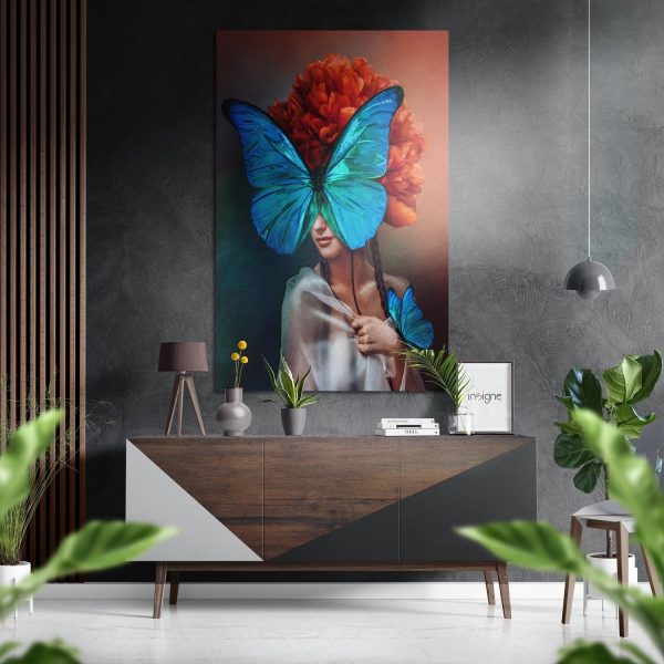 Butterfly Eyes Brushed Aluminium Dibond Wall Art | Bed Sava