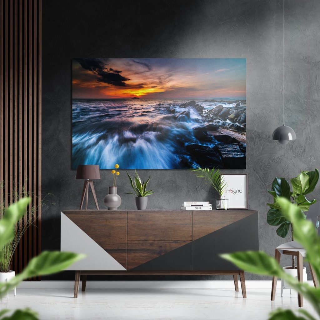 Sunset at Sea Brushed Aluminium Dibond Wall Art