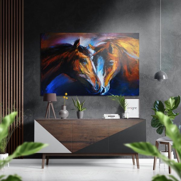 Horses in Love Brushed Aluminium Dibond Wall Art | Bed Sava