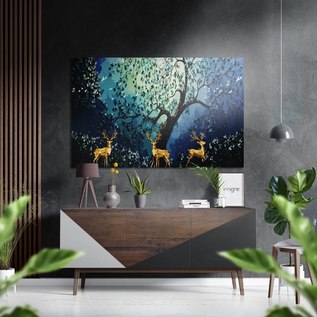 Deers of Dreams Brushed Aluminium Dibond Wall Art