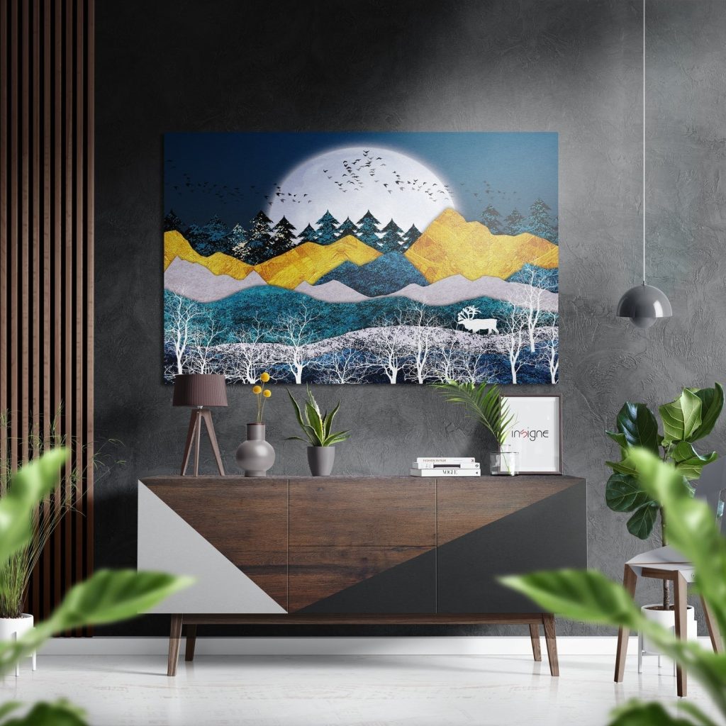Wave Mountains Brushed Aluminium Dibond Wall Art