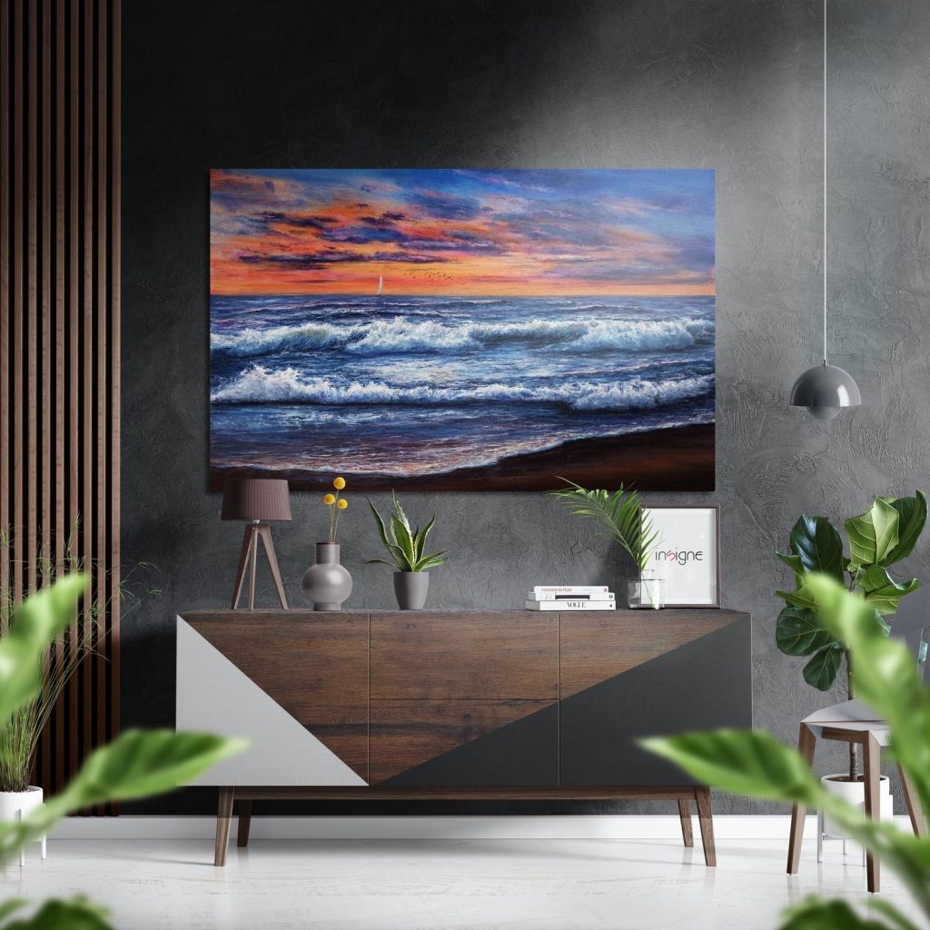 Waves Brushed Aluminium Dibond Wall Art