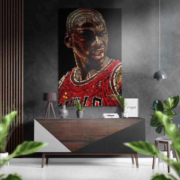Micheal Jordan Brushed Aluminium Dibond Wall Art | Bed Sava