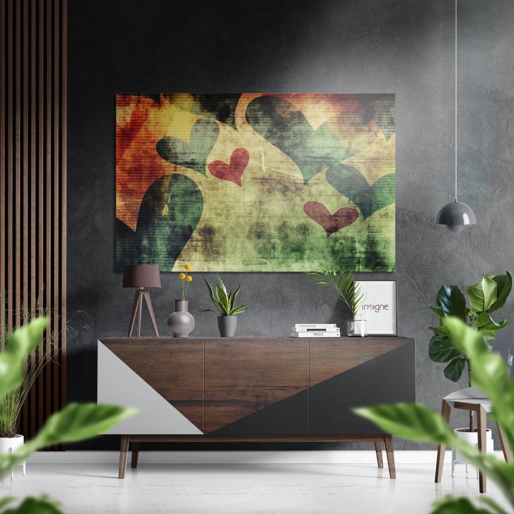 Hearts  Brushed Aluminium Dibond Wall Art