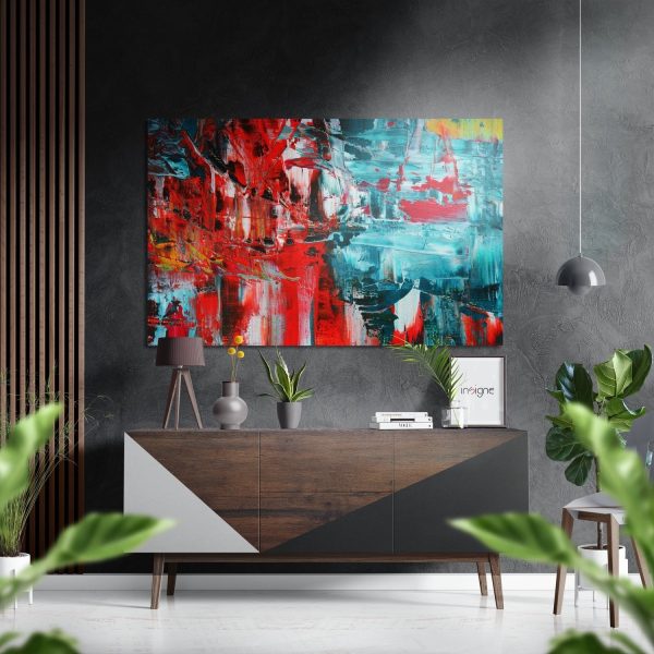 Abstract Colors Brushed Aluminium Dibond Wall Art | Bed Sava