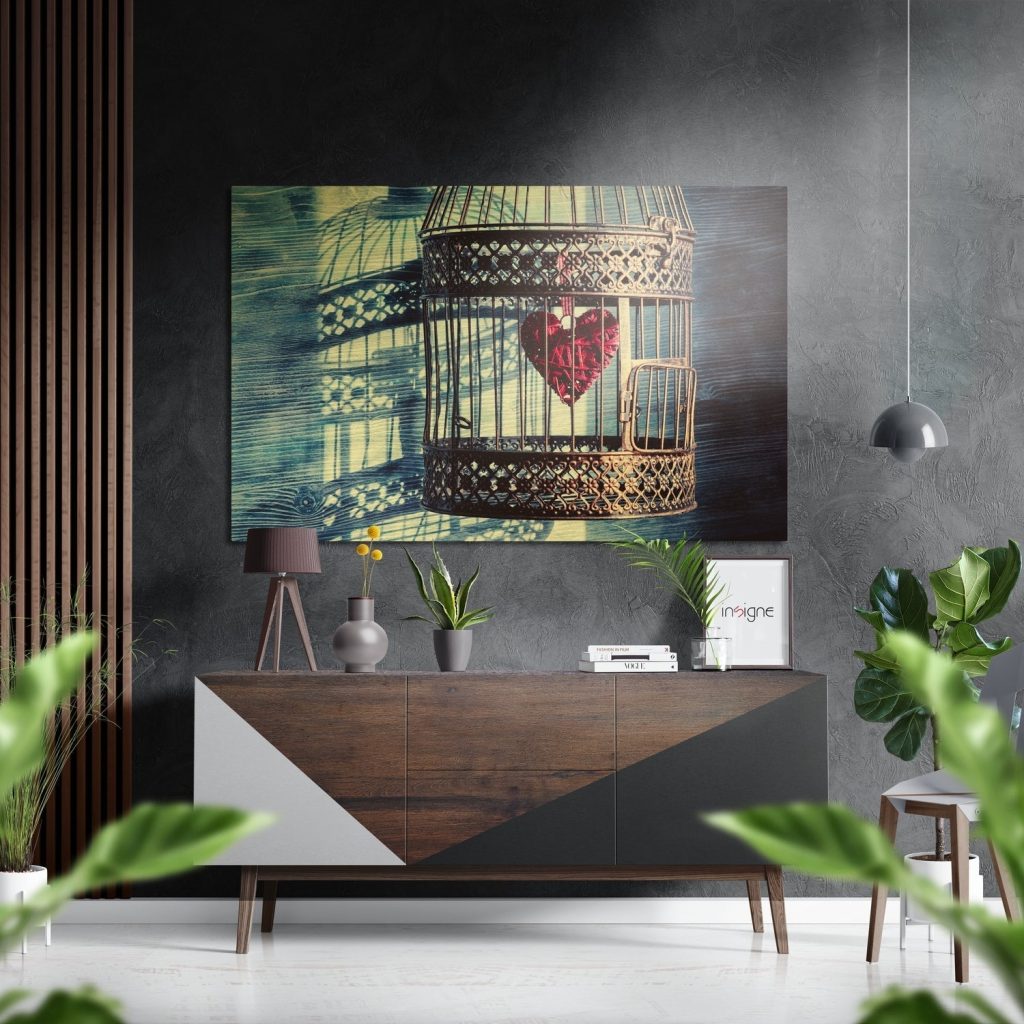 The Cage Brushed Aluminium Dibond Wall Art