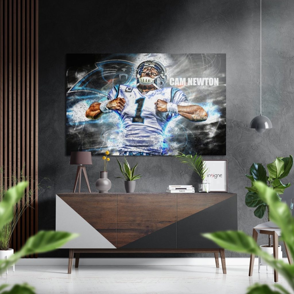 Cam Newton Brushed Aluminium Dibond Wall Art