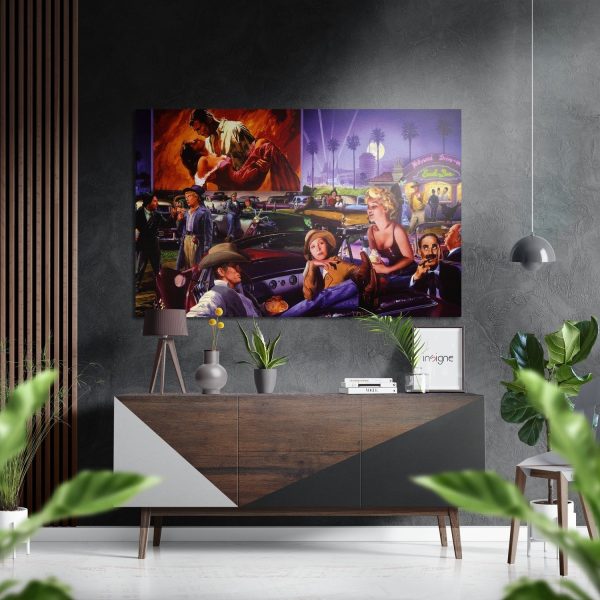 Marilyn at Cinema Brushed Aluminium Dibond Wall Art | Bed Sava