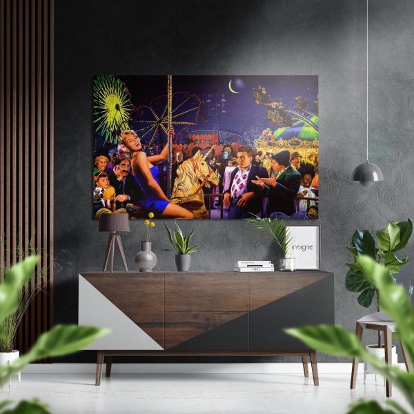Marilyn at Amuse Park Brushed Aluminium Dibond Wall Art | Bed Sava