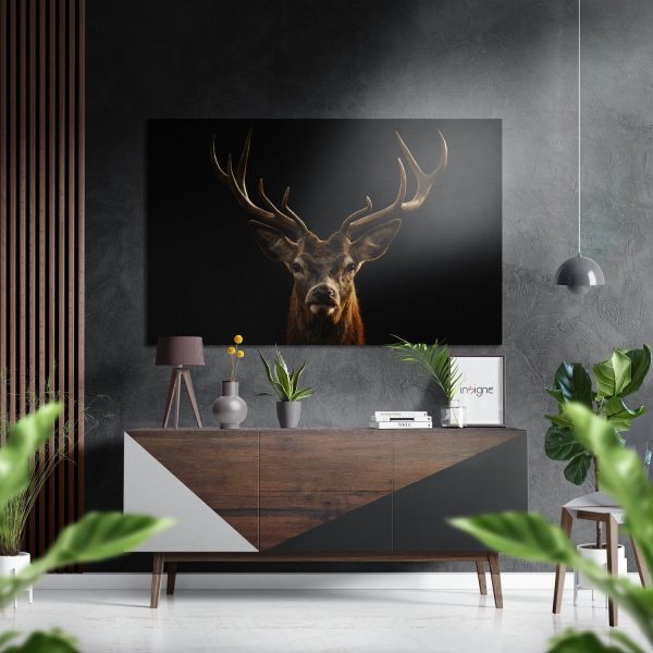 Deer Brushed Aluminium Dibond Wall Art | Bed Sava