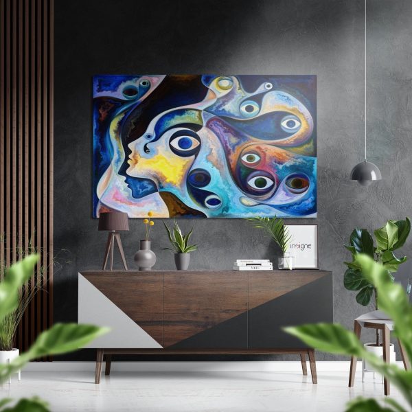 Evil Eye Bead Brushed Aluminium Dibond Wall Art | Bed Sava