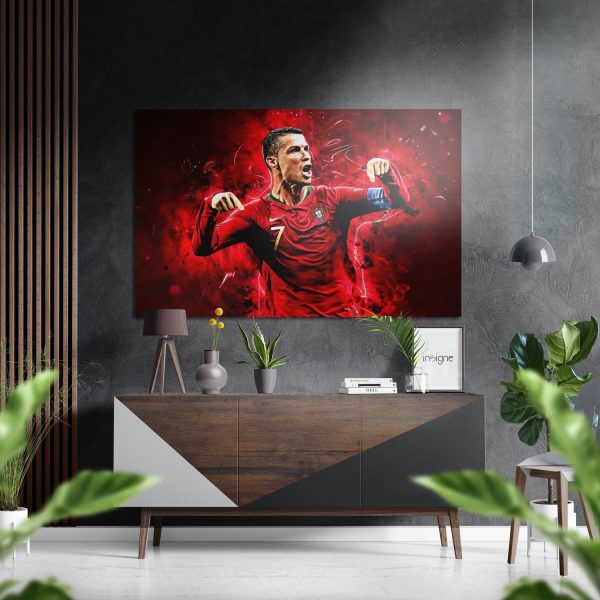Ronaldo Brushed Aluminium Dibond Wall Art | Bed Sava