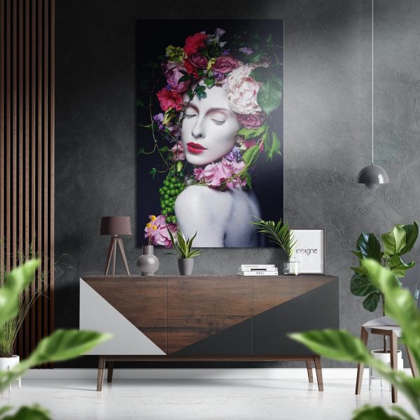 Women in Flowers Brushed Aluminium Dibond Wall Art | Bed Sava