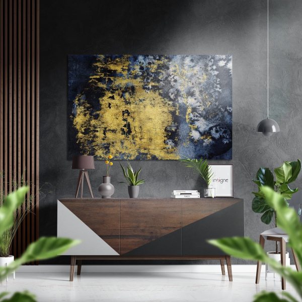 Abstract Gold Brushed Aluminium Dibond Wall Art | Bed Sava