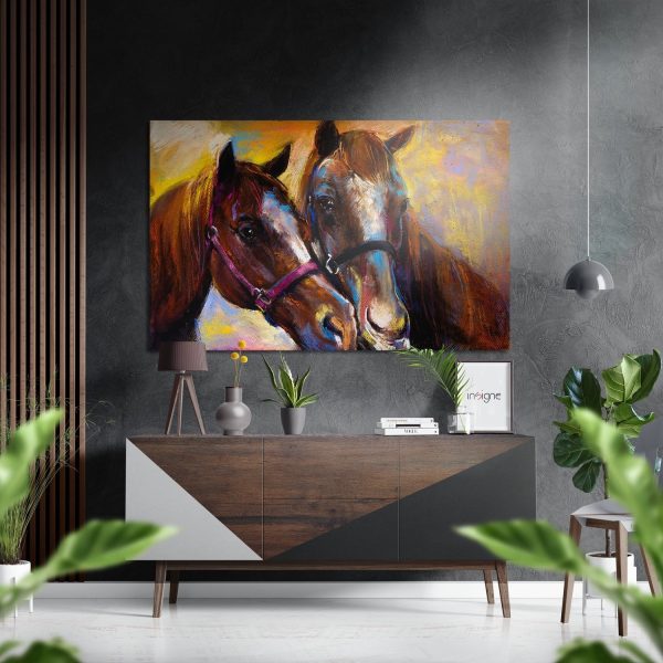 Horses Brushed Aluminium Dibond Wall Art | Bed Sava
