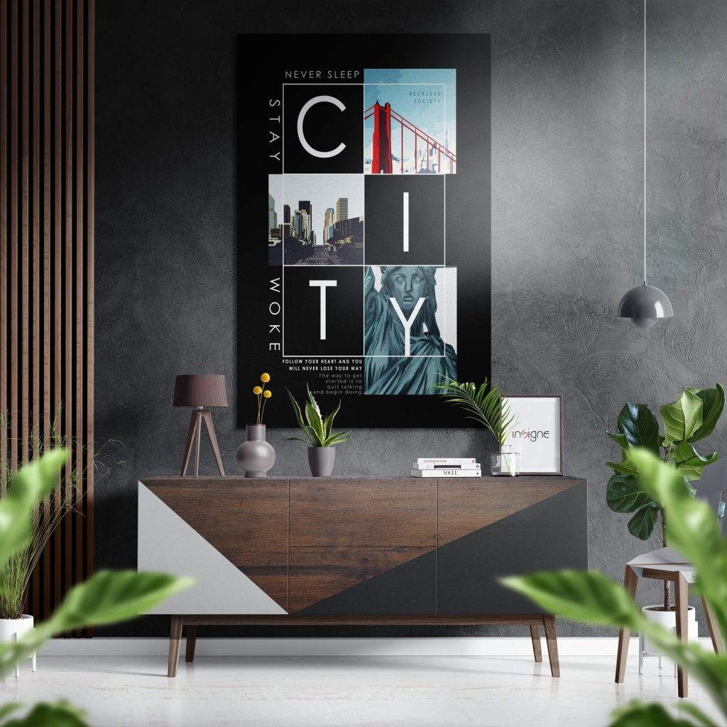 New York Brushed Aluminium Dibond Wall Art