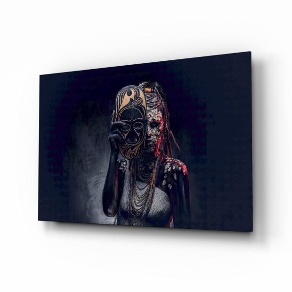 Behind the Mask Glass Wall Art | Bed Sava