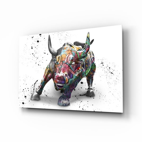 Bull Glass Wall Art | Bed Sava