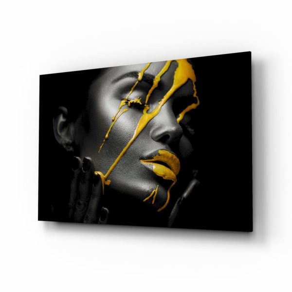 Yellow Paint Glass Art | Bed Sava