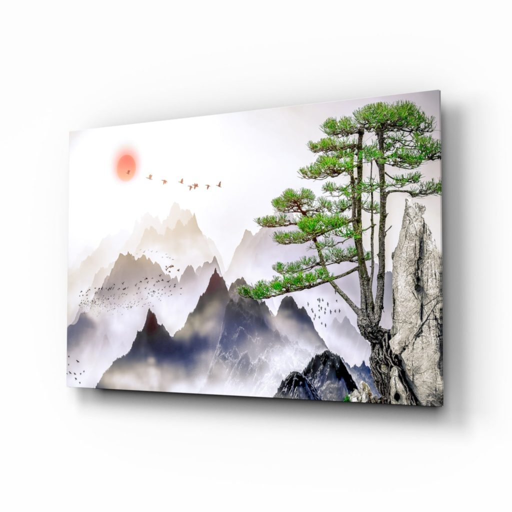 Abstract Forest Glass Wall Art | Bed Sava