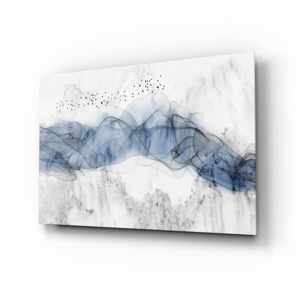 Blue Fog Glass Wall Art | Bed Sava