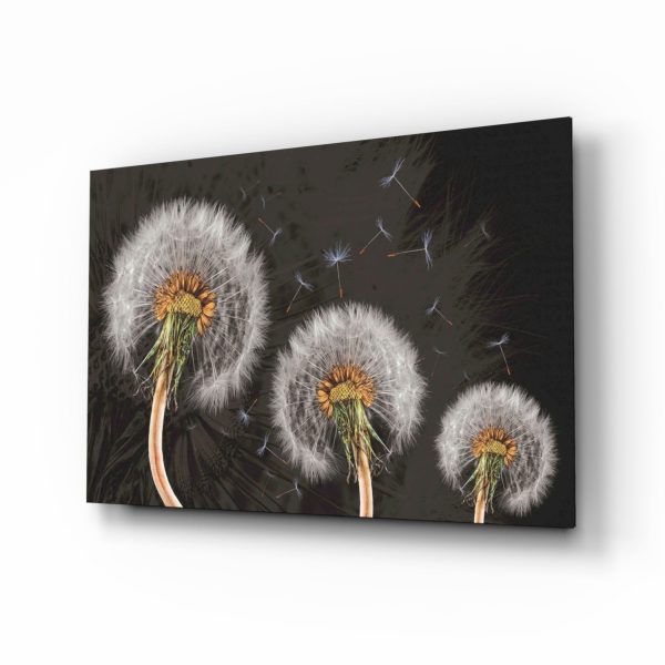 Dandelions Glass Wall Art | Bed Sava