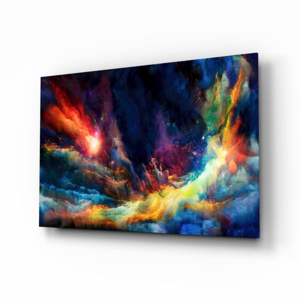 Colorful Space Glass Wall Art | Bed Sava