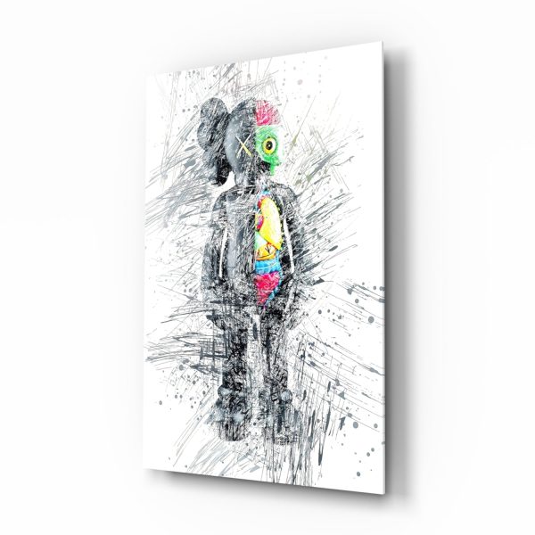 Abstract Robot Glass Wall Art | Bed Sava