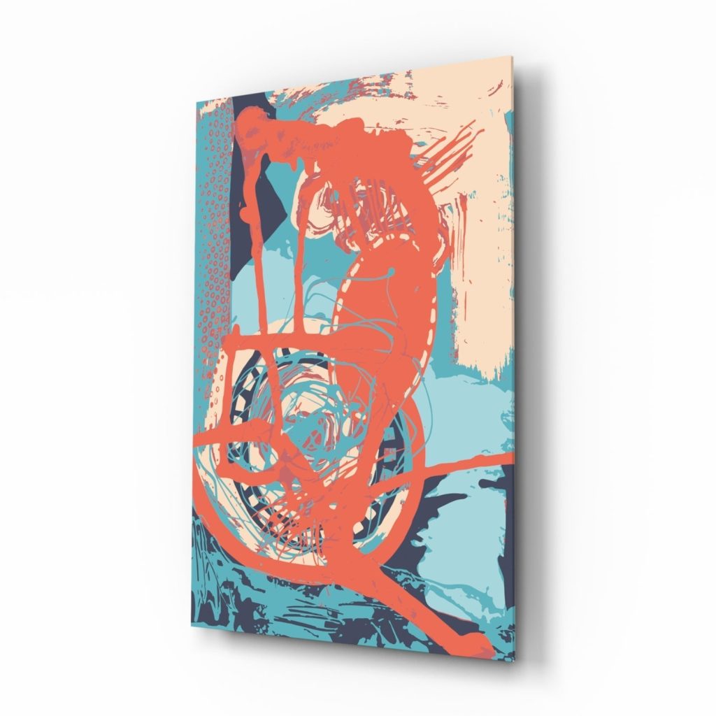 Abstract Colors Glass Wall Art | Bed Sava