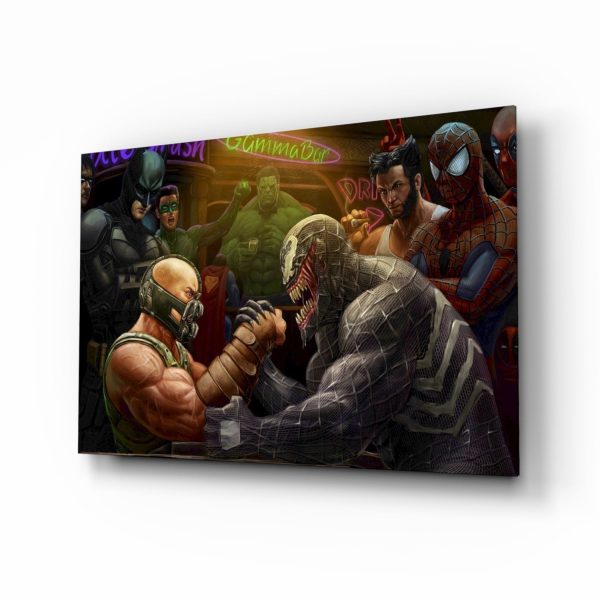 Venom vs Bane Glass Art | Bed Sava
