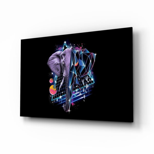 Diamond Elephant Glass Wall Art | Bed Sava