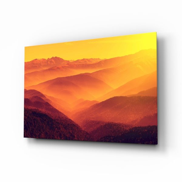 Warm Landscape Glass Wall Art | Bed Sava