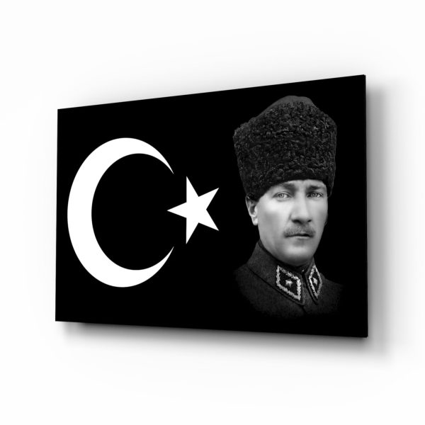 Turkish Flag and AtatÃ¼rk Glass Wall Art | Bed Sava